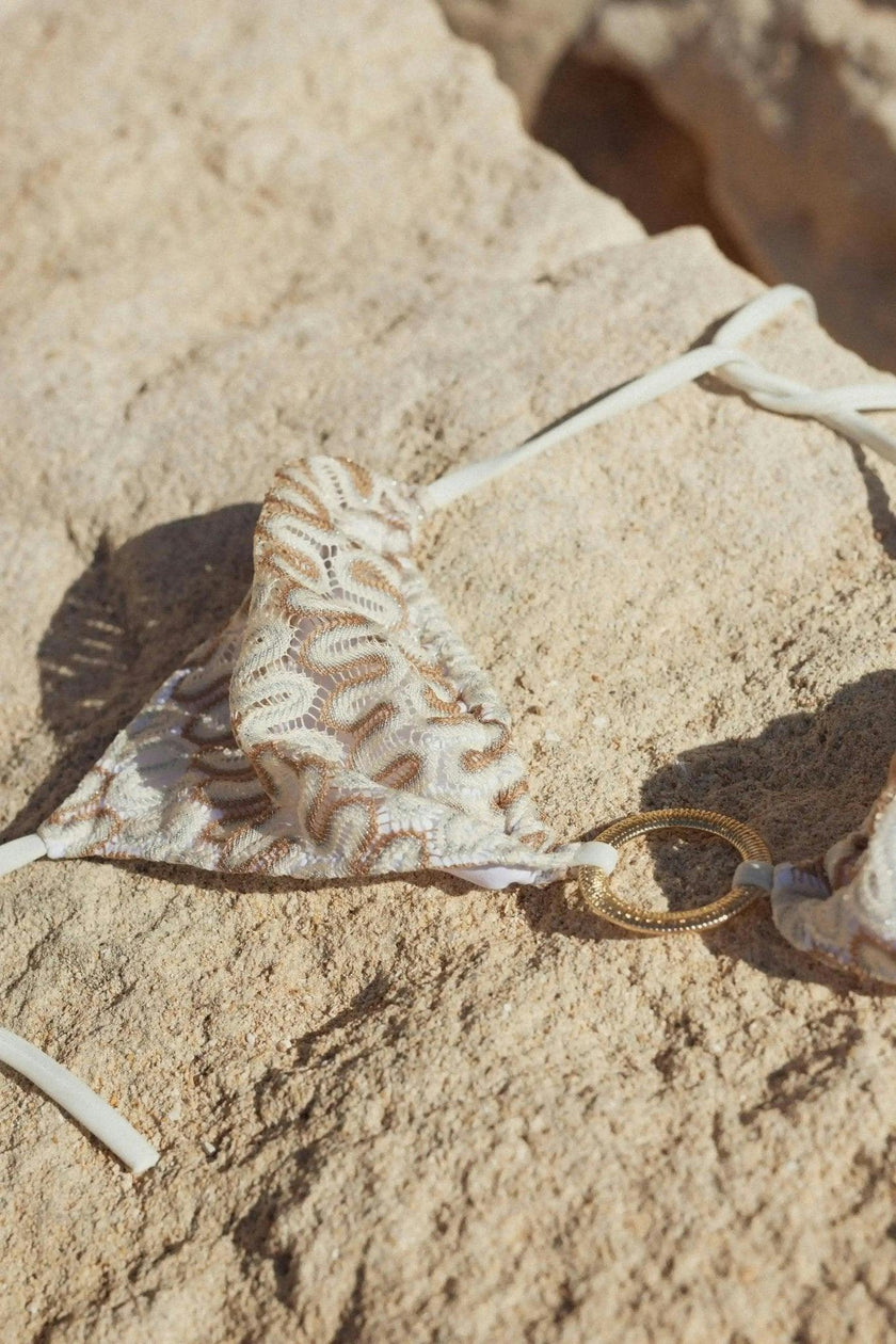 Women's Bikini Top, White Crochet | SUNSET