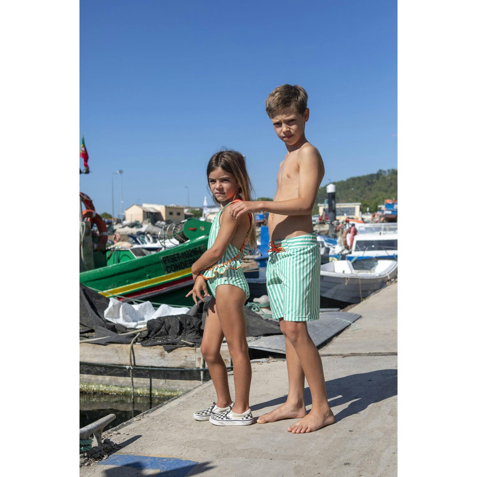 Pop stripes surfer swim shorts