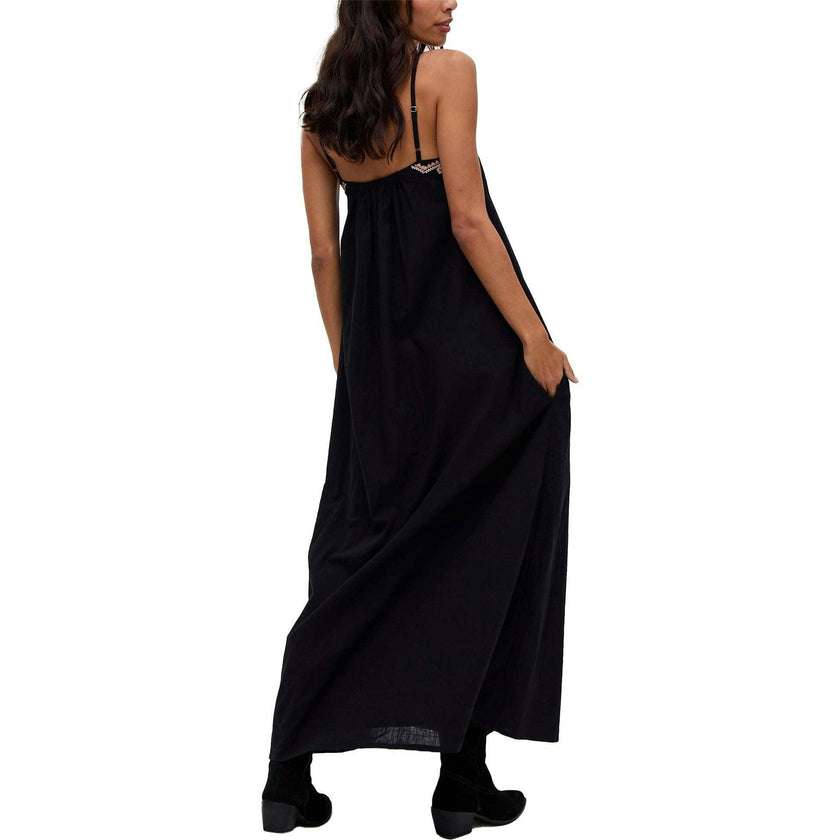 Sapphire Spaghetti Strap Embroidered Maxi Dress
