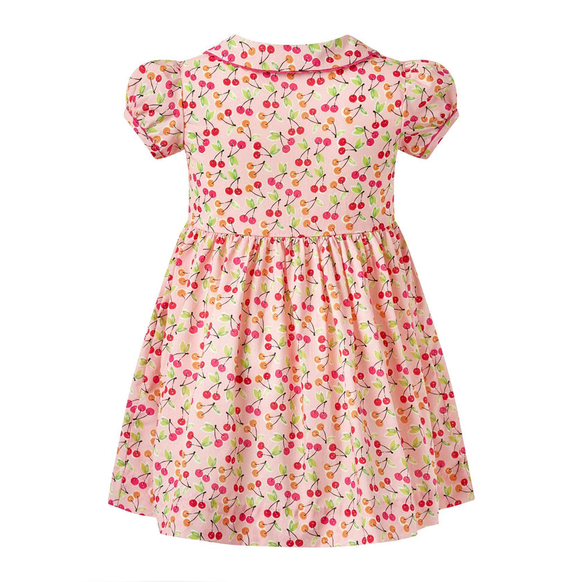 Cherry Button-front Dress