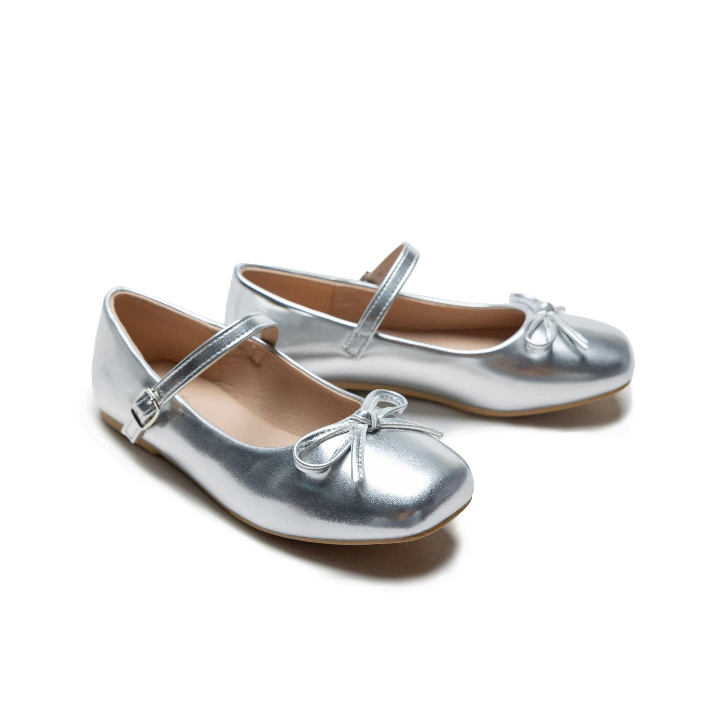 Silver Julietta Bow Flats