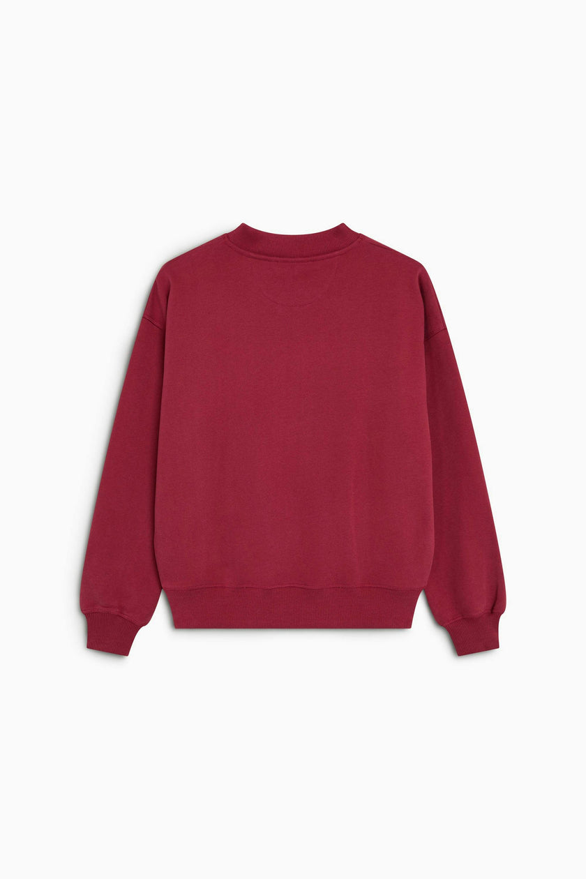 TNS Logo Rib Collar Woman Sweatshirt Rumba Red