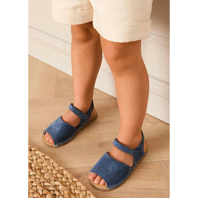 Open Toe Suede Sandals in Navy (21-30EU)