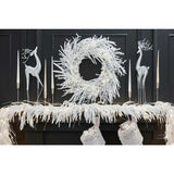 All Aglow - Pre-Lit White Norfolk Pine Christmas Mantel Garland Winter Table Runner