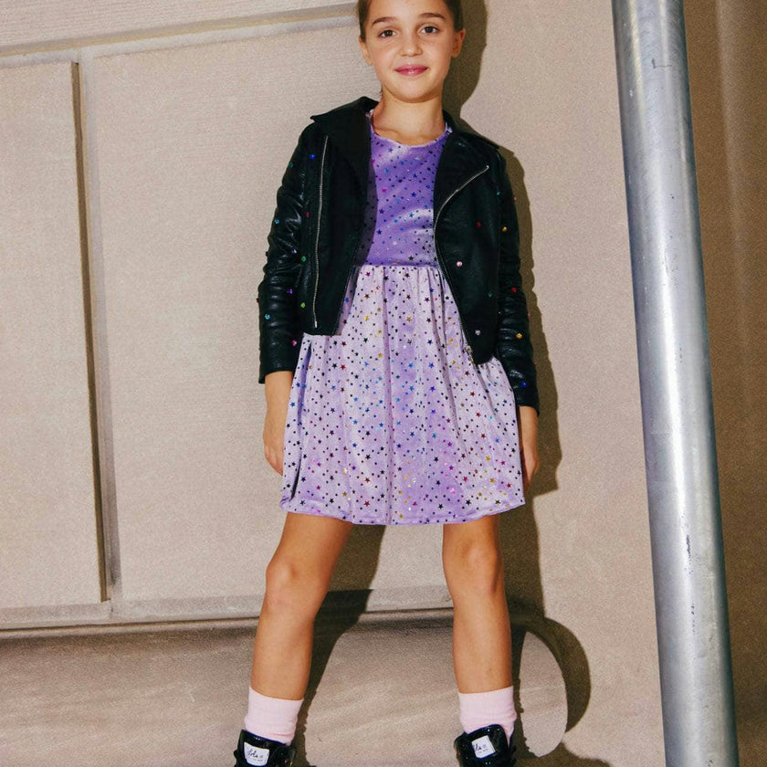 Lavender Sky Velour Dress