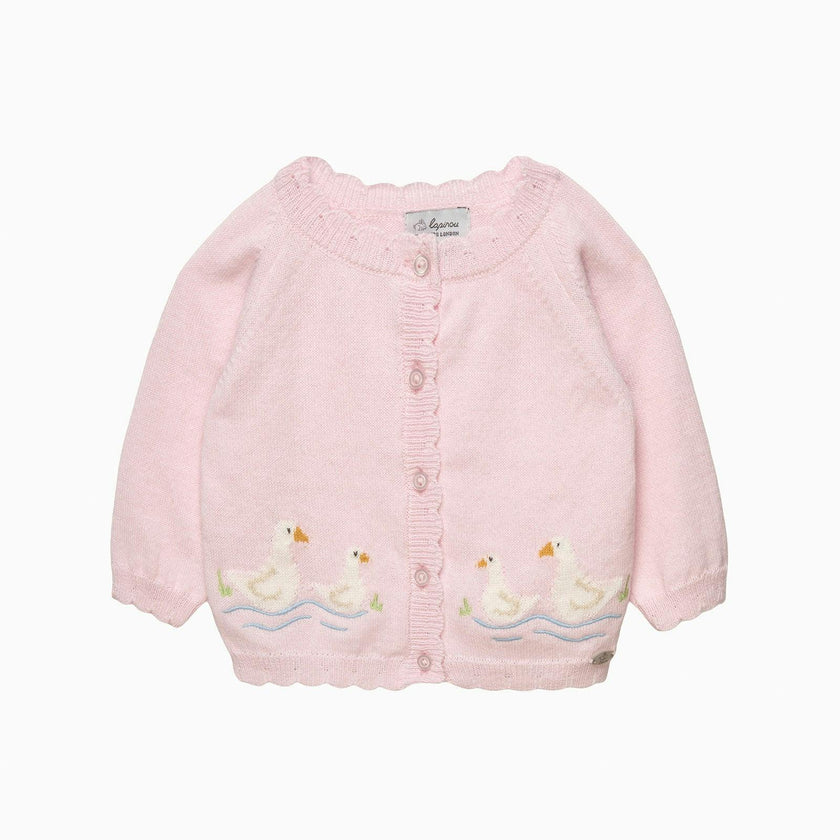 Baby Duck Cardigan in Pale Pink