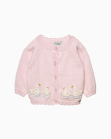 Baby Duck Cardigan in Pale Pink