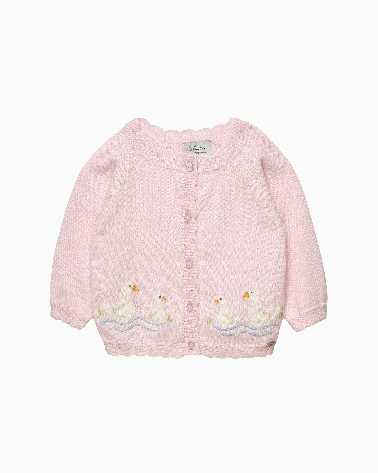Baby Duck Cardigan in Pale Pink