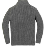 Organic Rib Knit Half Zip Pullover Sweater, Grey
