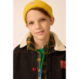 Organic Waffle Knit Beanie in Brass Yellow
