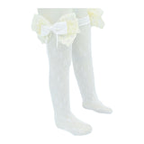 Embroidered Ribbon Bow Long Socks