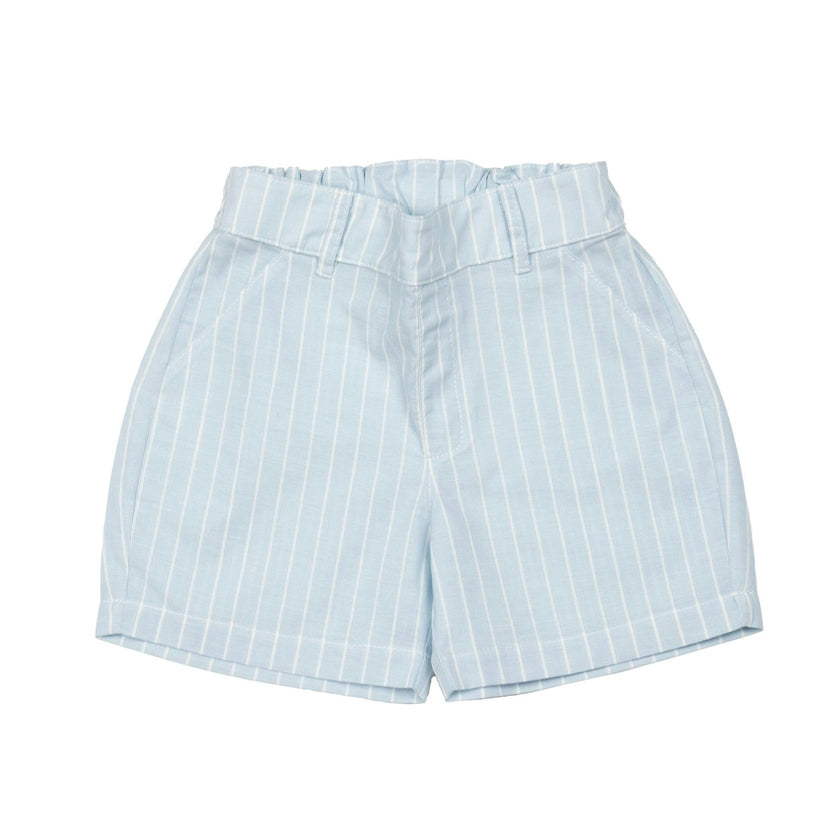 Linen Shorts - Lt.Blue Striped