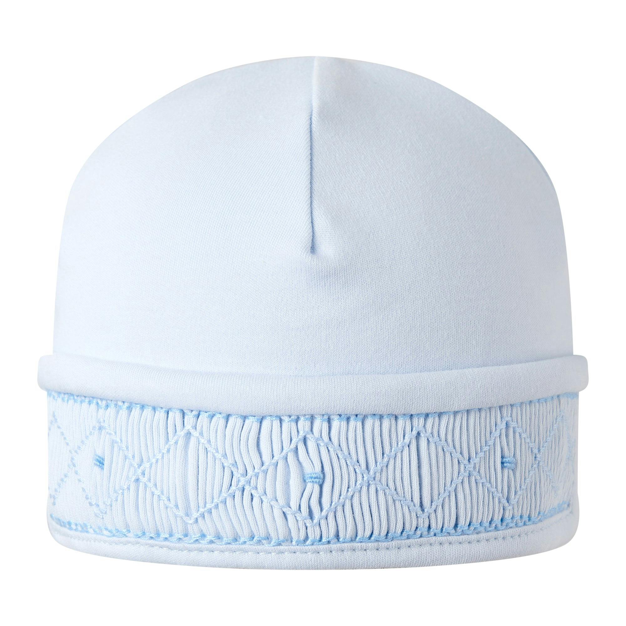 Blue Pima Smocked Hat