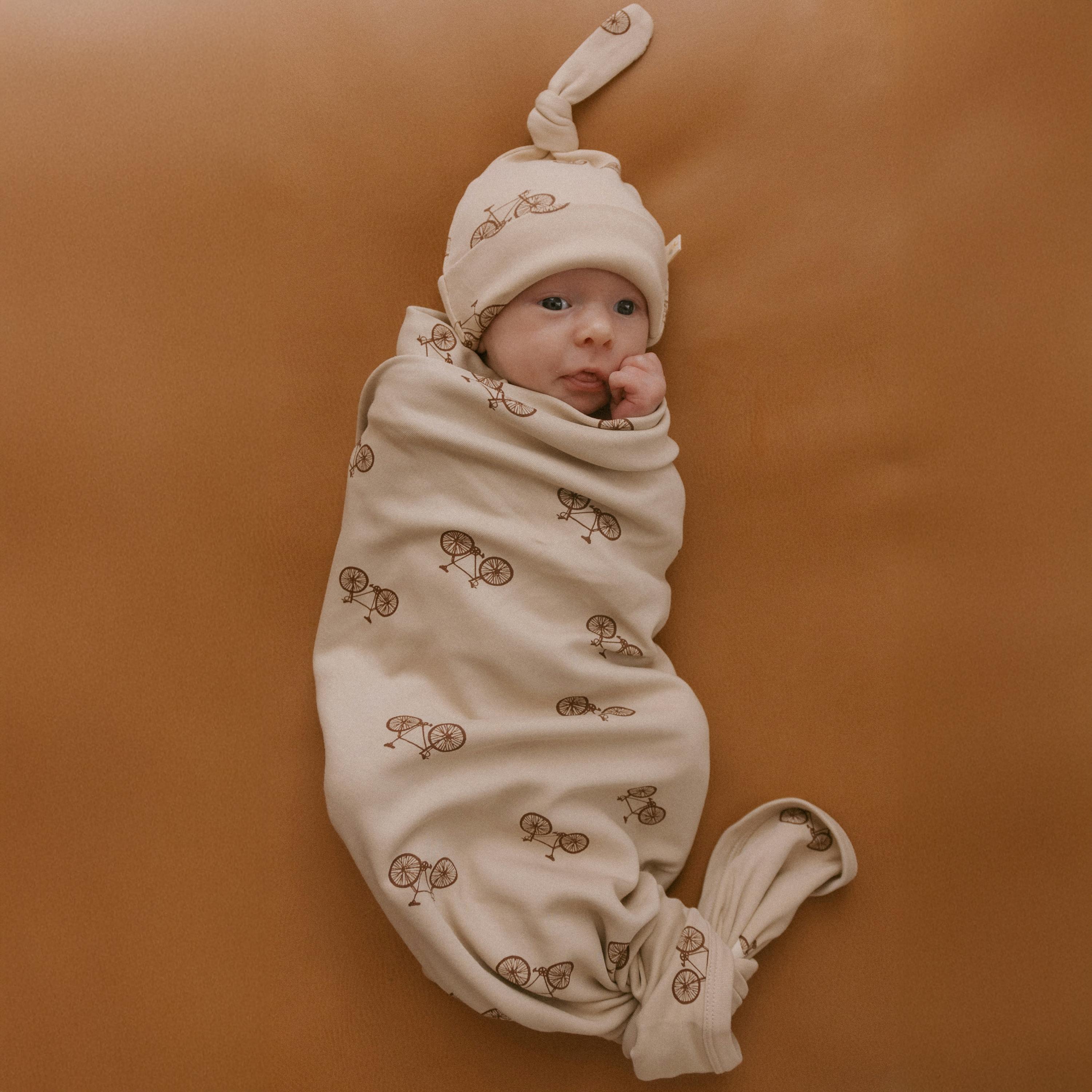 Organic Swaddle Blanket & Hat Set