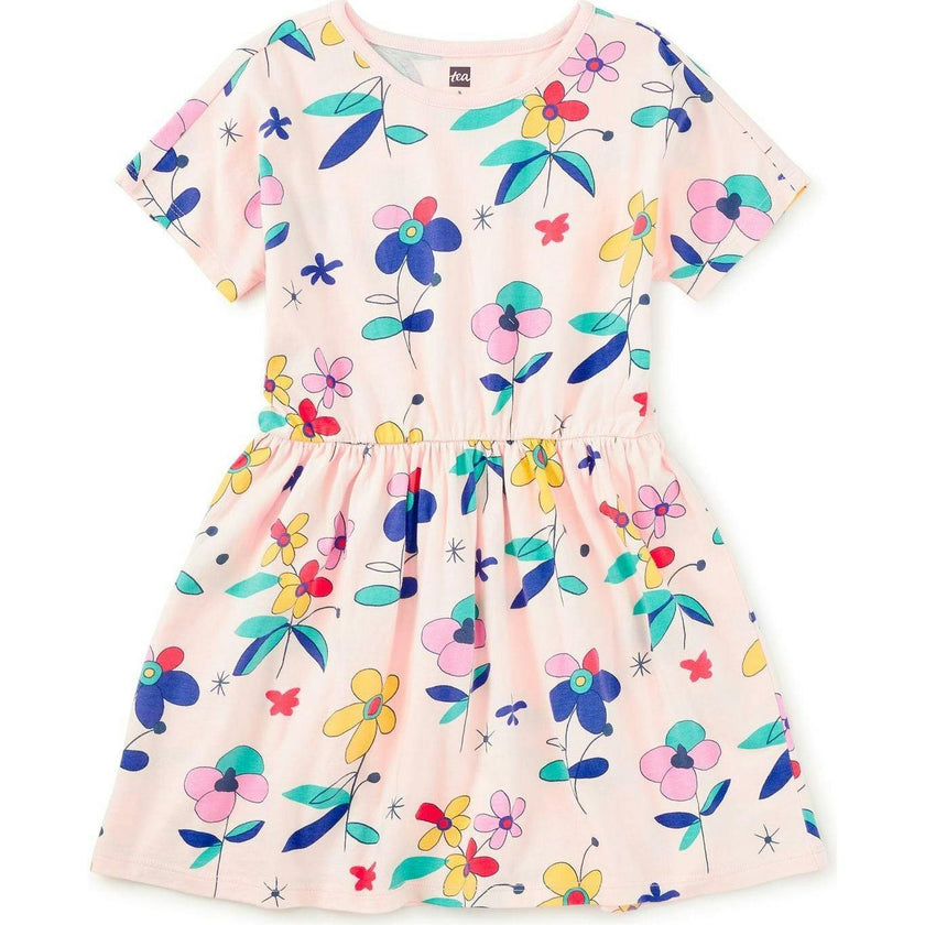 Short Sleeve Twirl Dress, Pink