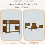 Bondi Convertible Bunk Bed in Natural Walnut
