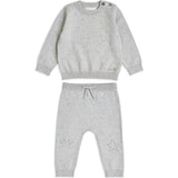 Pointelle Star Crawler Set - Grey