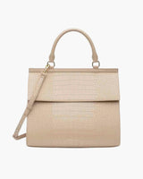 Large, Insulated, Chic Lunchbox, Cream Croc