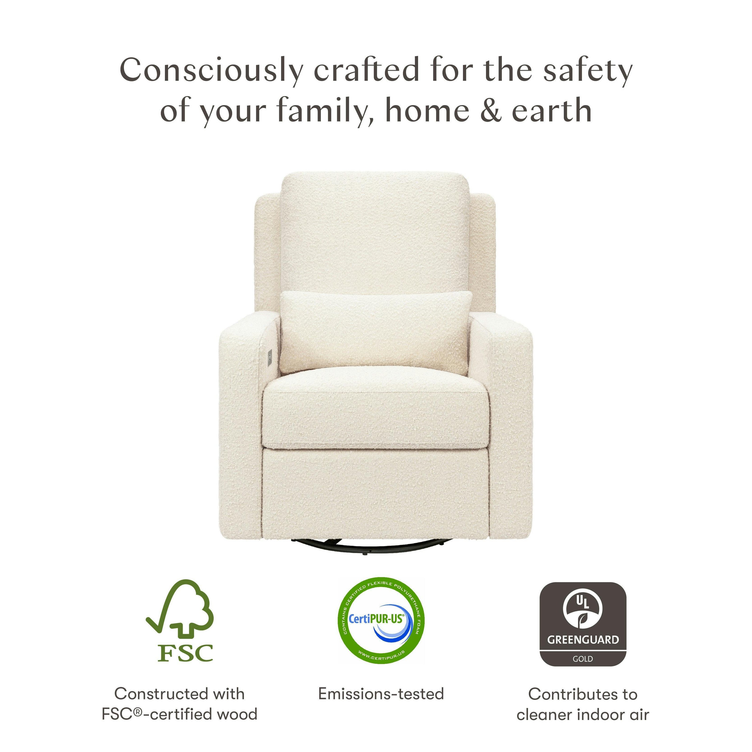 Babyletto Sigi Electronic Recliner and Swivel Glider with USB port