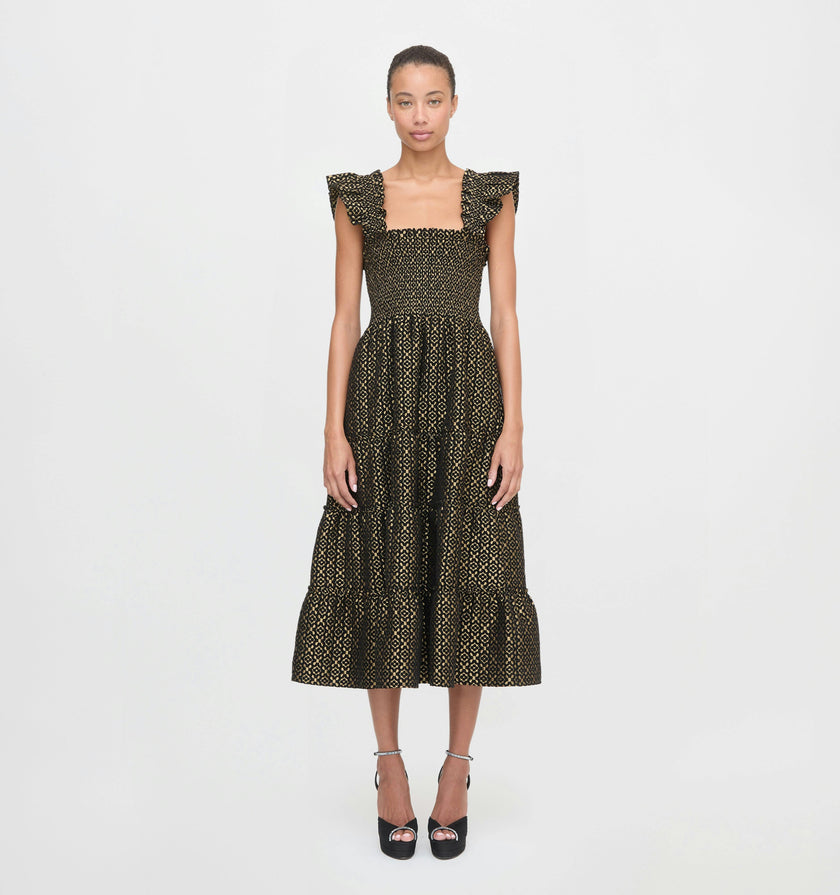 The Ellie Nap Dress - Metallic Brocade