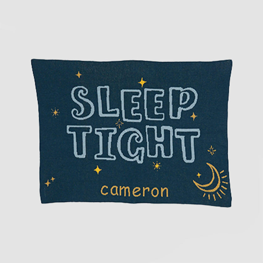 Custom Personalized Baby Sustainable Knit Throw Blanket - Sleep Tight