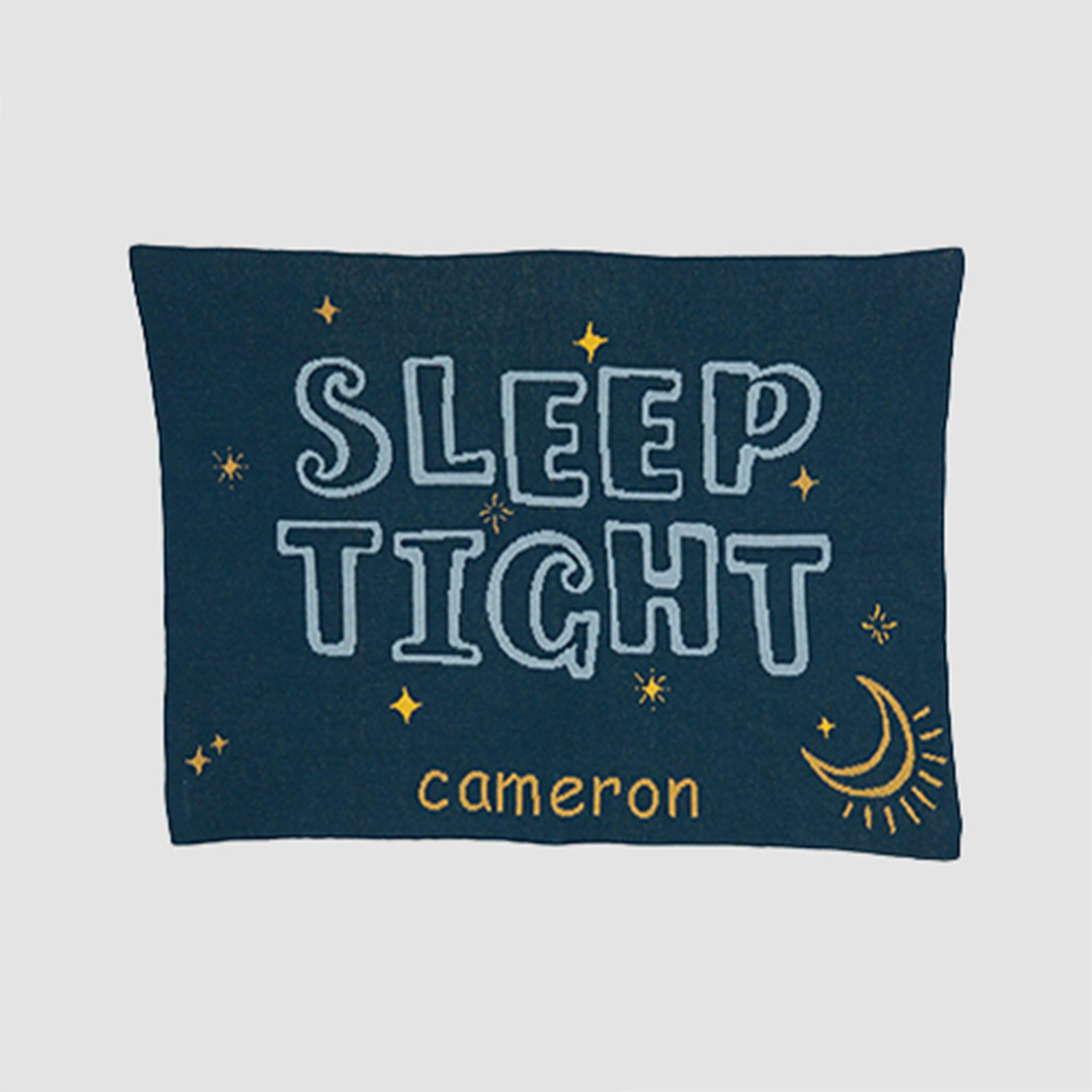 Custom Personalized Baby Sustainable Knit Throw Blanket - Sleep Tight