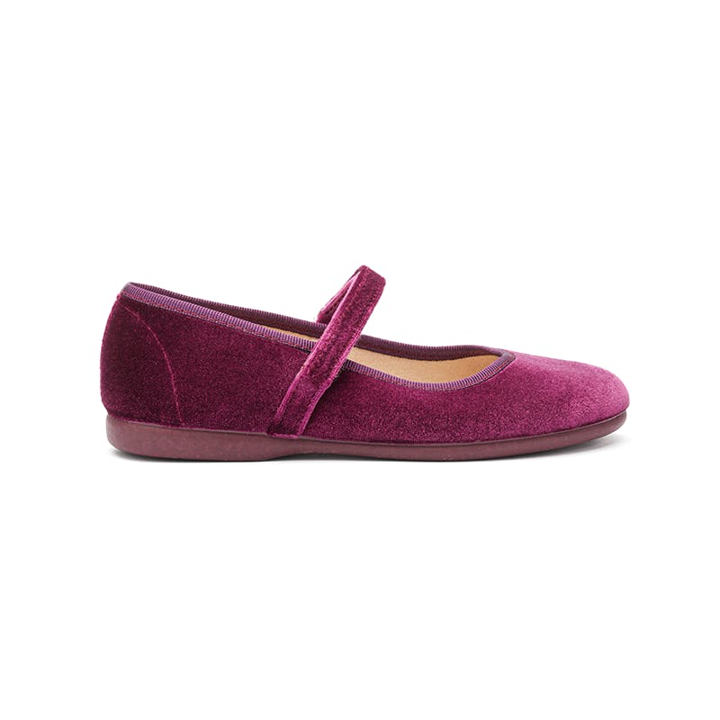 Velcro Strapped Velvet Mary Jane Shoes