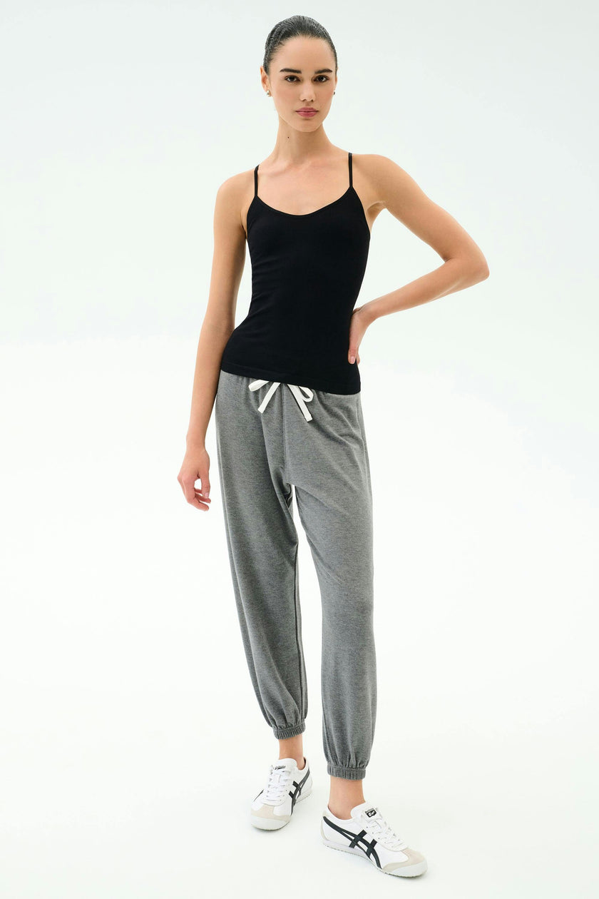 Loren Seamless Waist Length Tank - Black