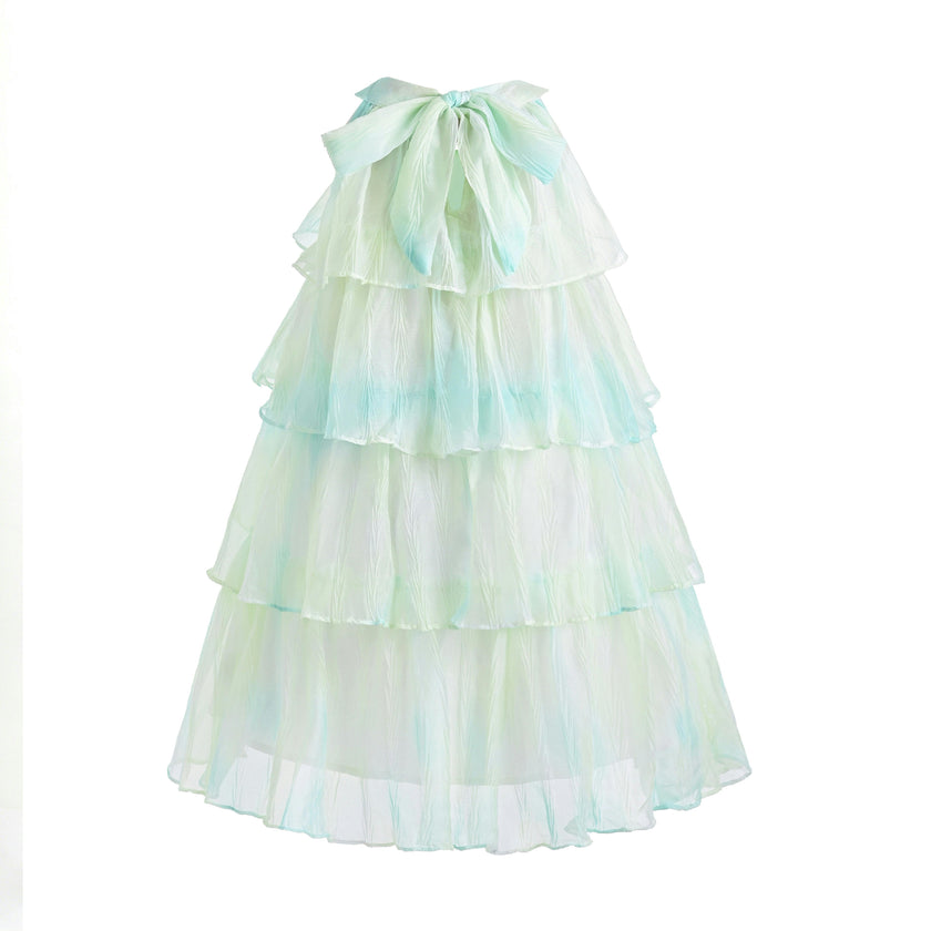 Yellow Elisia Tiered Tulle Dress