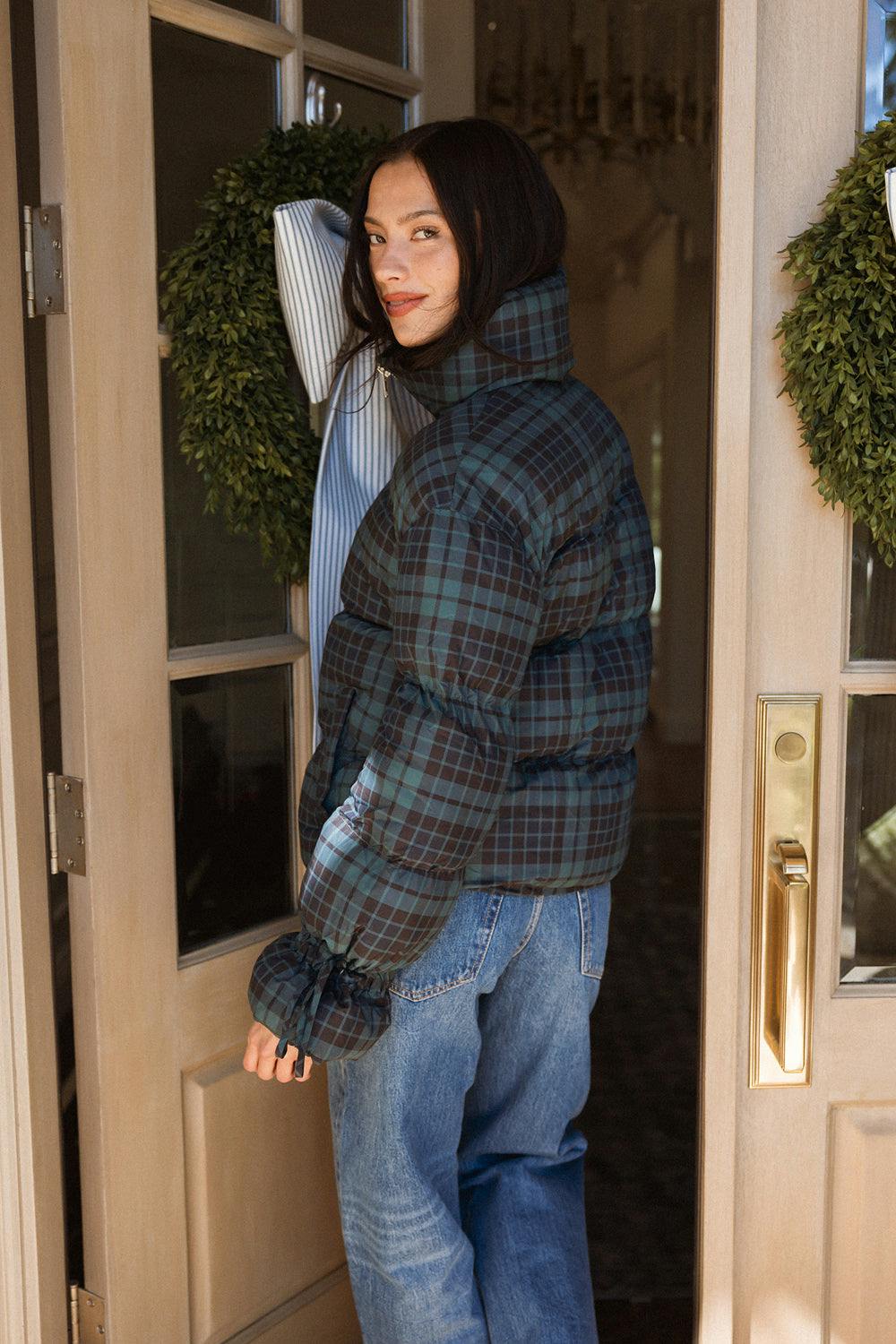 Devon Coat in Blue Plaid