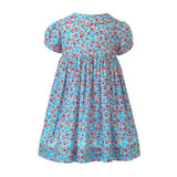 Blue Floral Button Front Dress & Bloomer