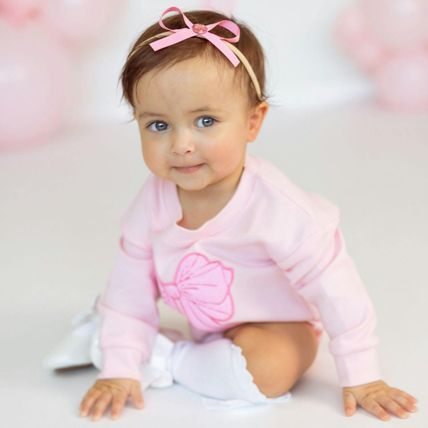 Dainty Heart Bow Baby Headband