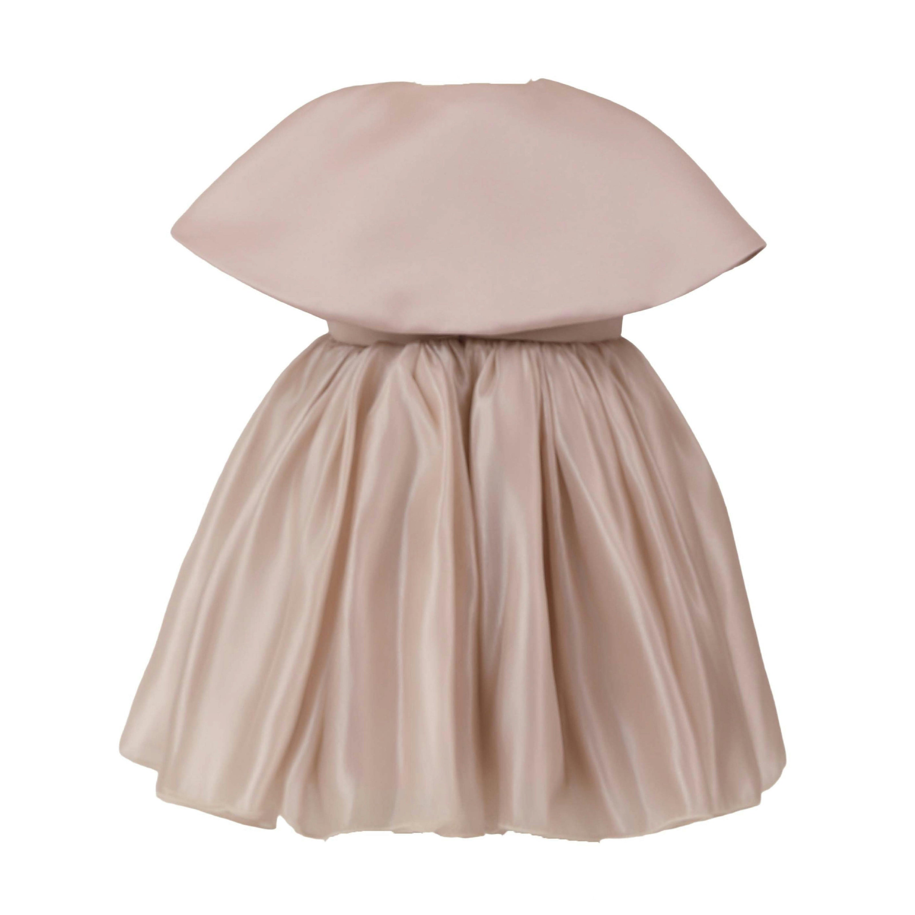 Pink Dovera Timeless Cape-Overlay Gown