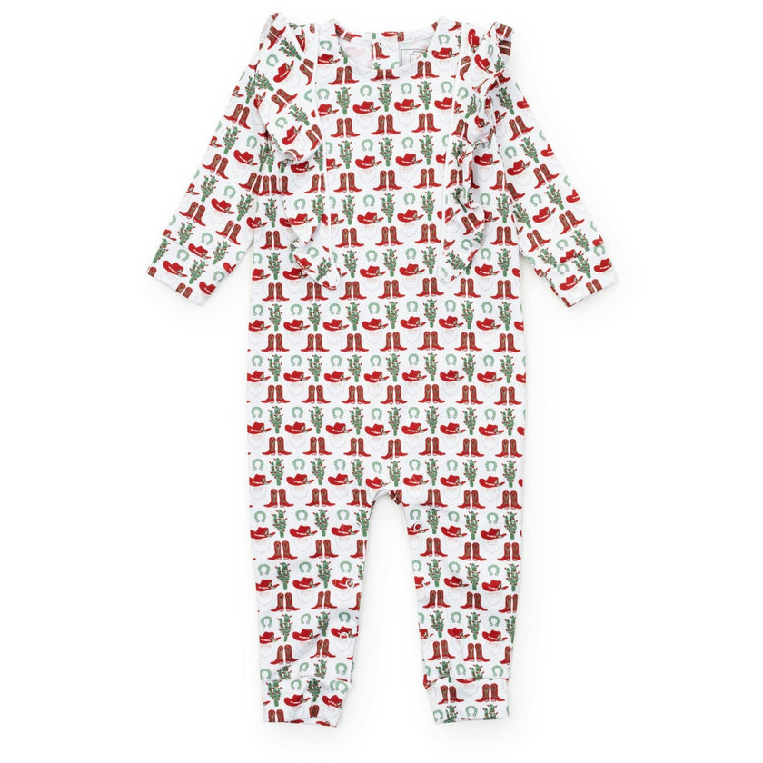 Evelyn Girls' Romper Cowboy Christmas