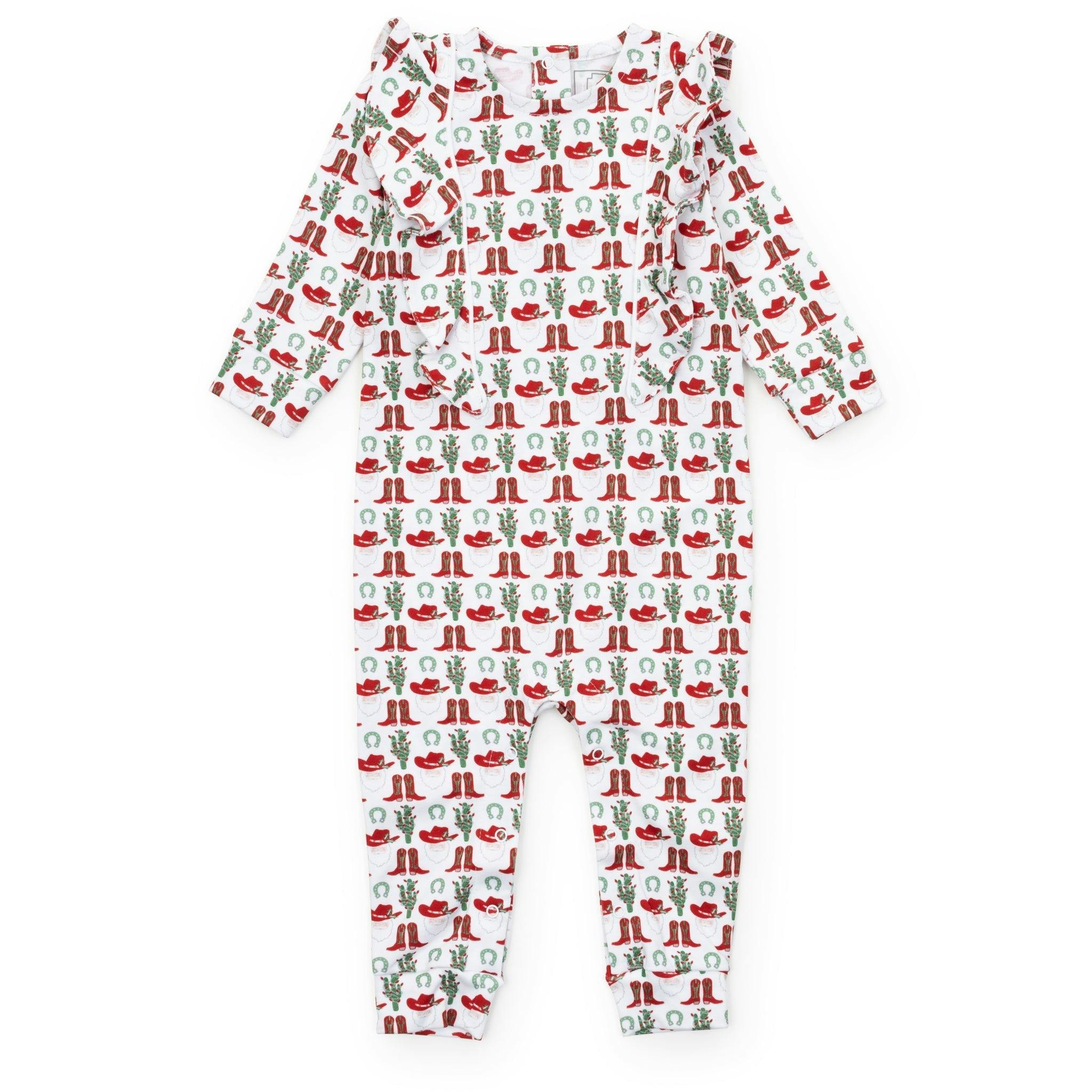 Evelyn Girls' Romper Cowboy Christmas