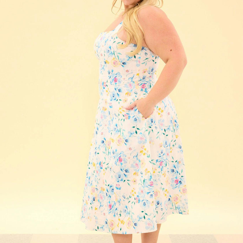 Petal Dress in Blue Bouquet