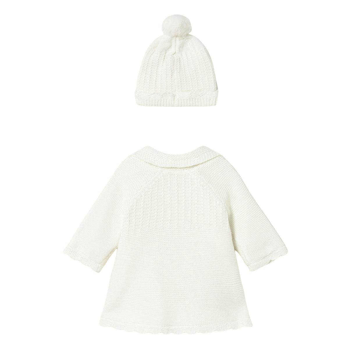 Newborn Girl Knit Coat with Hood