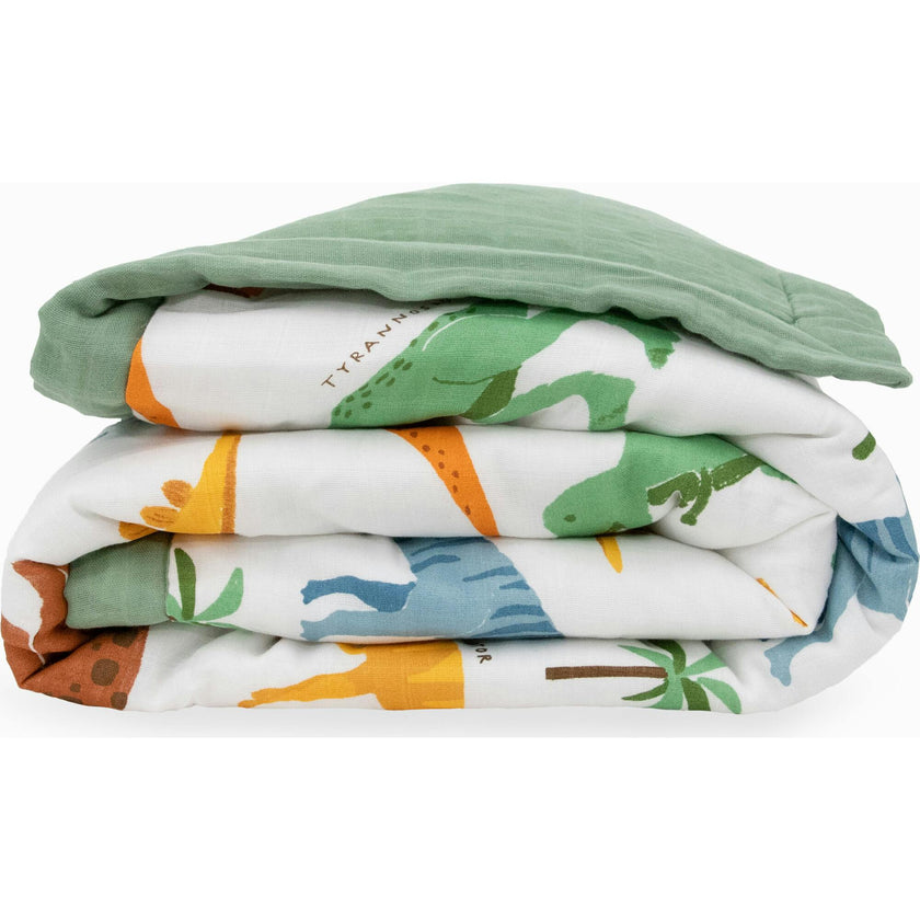 Cotton Muslin Toddler Comforter - Dino Names