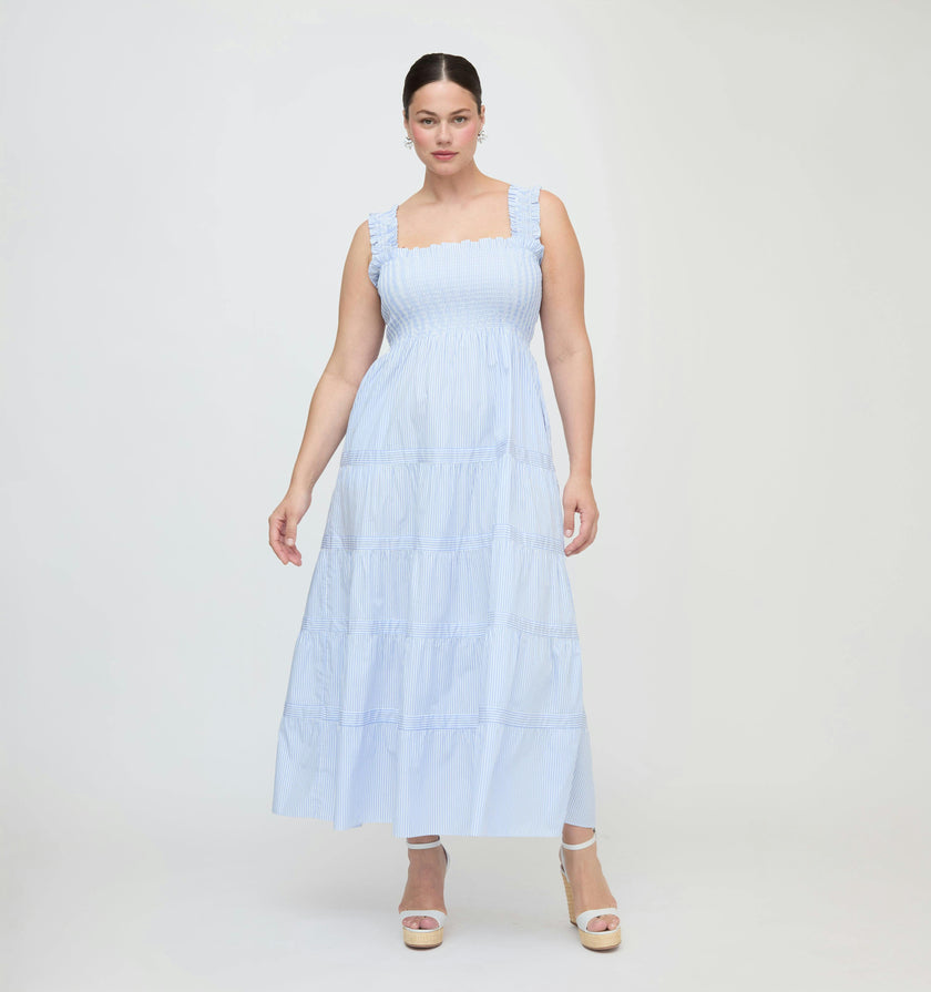 The Goldie Nap Dress - Blue/White Stripe