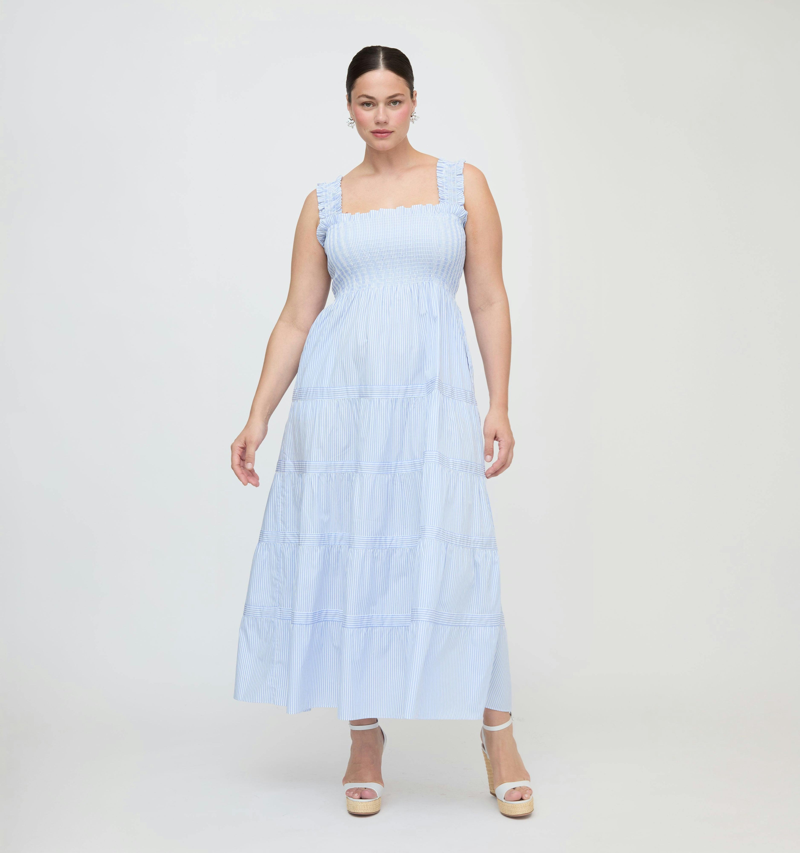 The Goldie Nap Dress - Blue/White Stripe