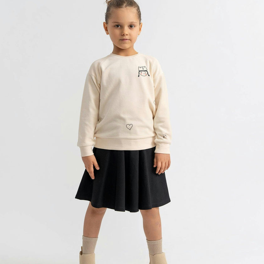 Princess Print Sweatshirt Cream