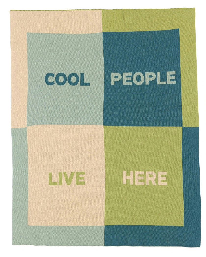 Cool People Live Here Knit Blanket