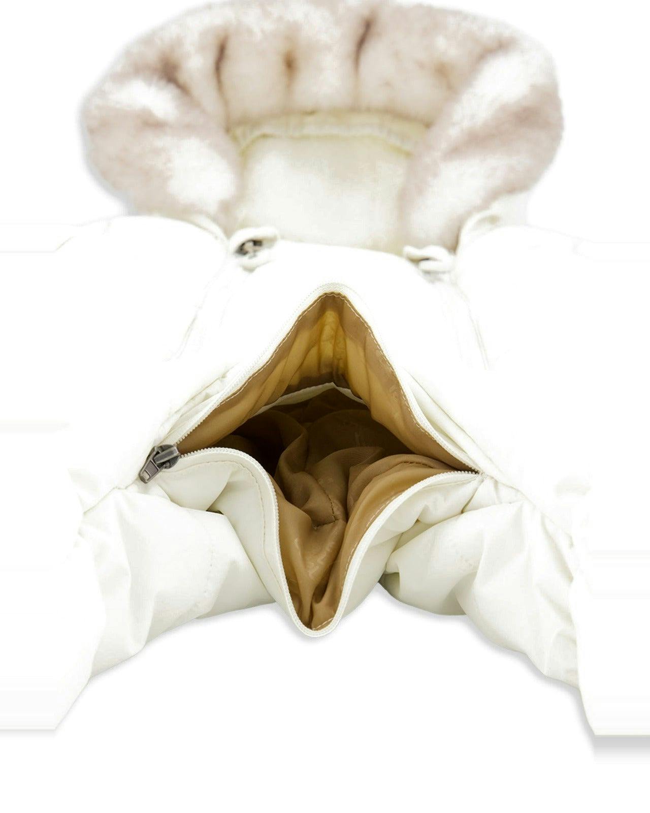 Baby One Piece Snowsuit For Car Seats Off White