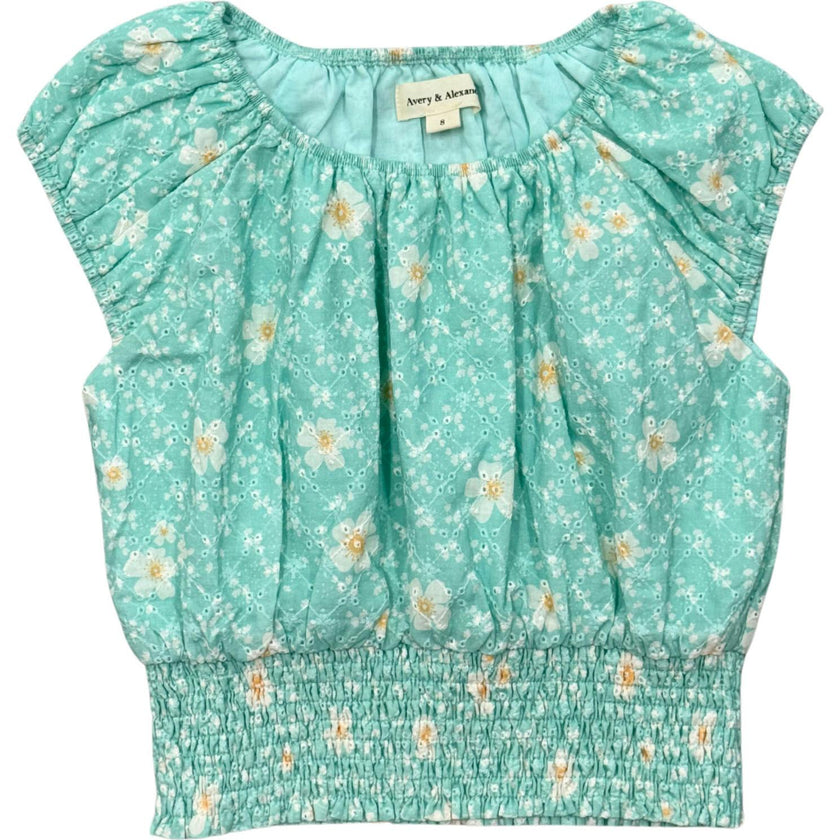 Eyelet Peasant Top