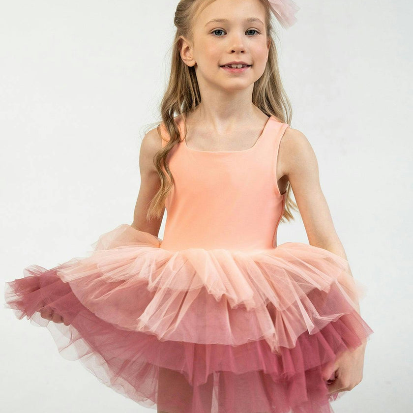 Salmon Bloom Tutu Dress