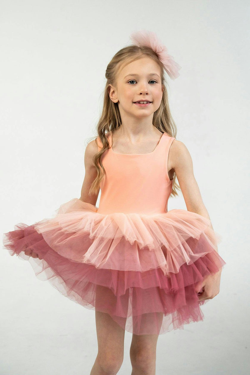 Salmon Bloom Tutu Dress