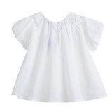 White Lace-Trim Bow Skirt Set