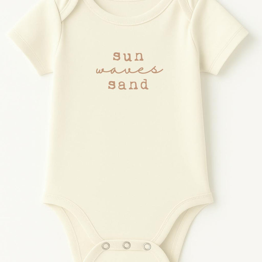 Sun Waves Sand Clay Organic Cotton Short Sleeve Baby Bodysuit