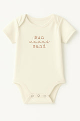 Sun Waves Sand Clay Organic Cotton Short Sleeve Baby Bodysuit