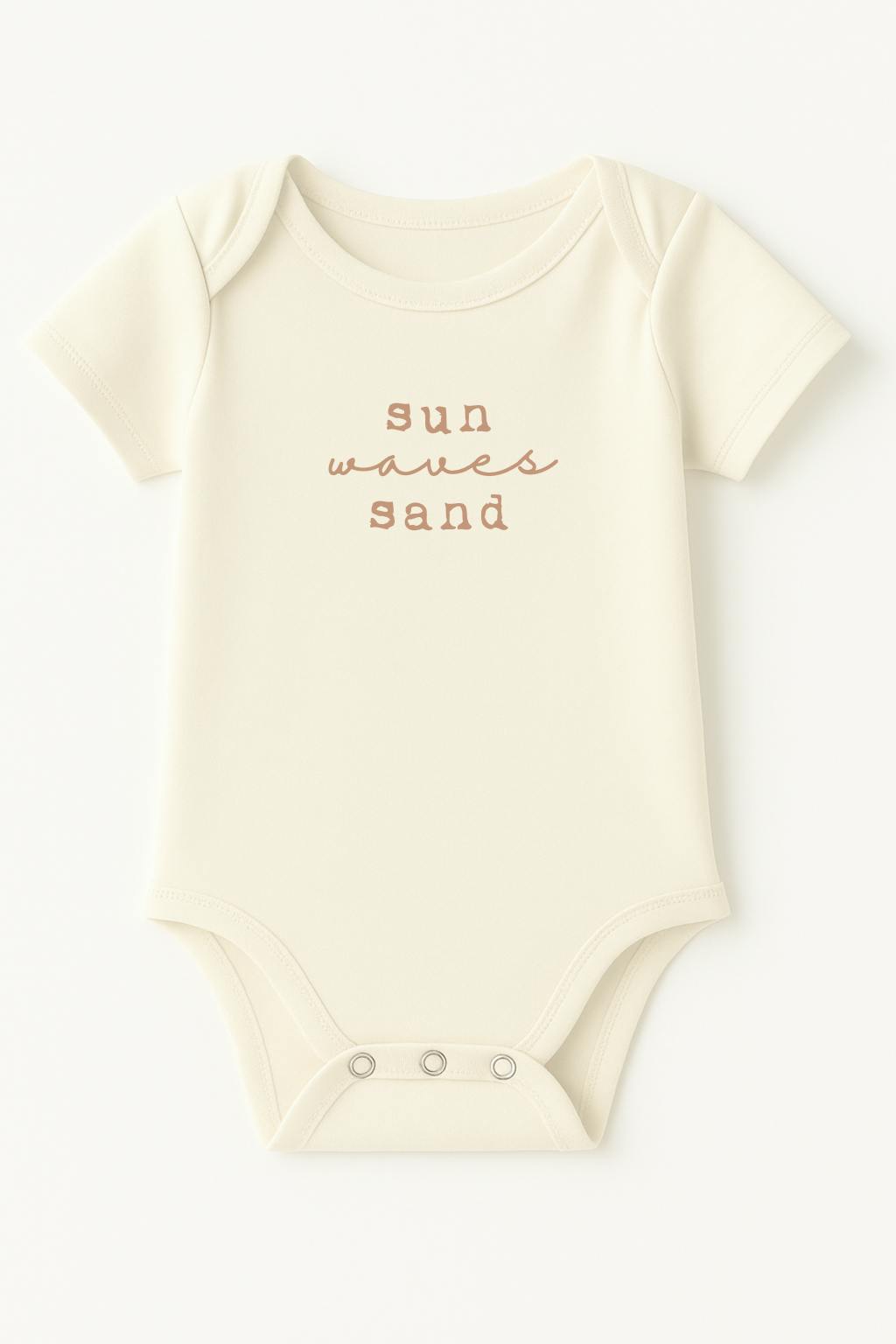 Sun Waves Sand Clay Organic Cotton Short Sleeve Baby Bodysuit